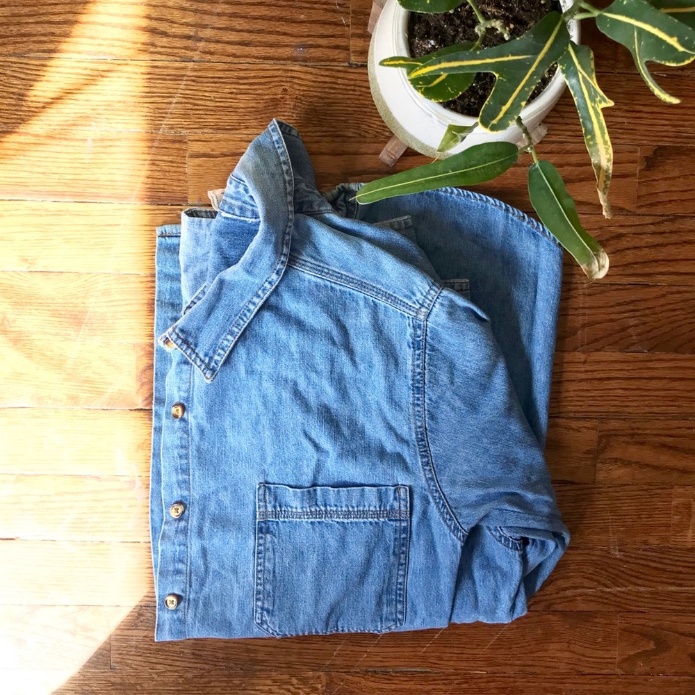 Denim button down